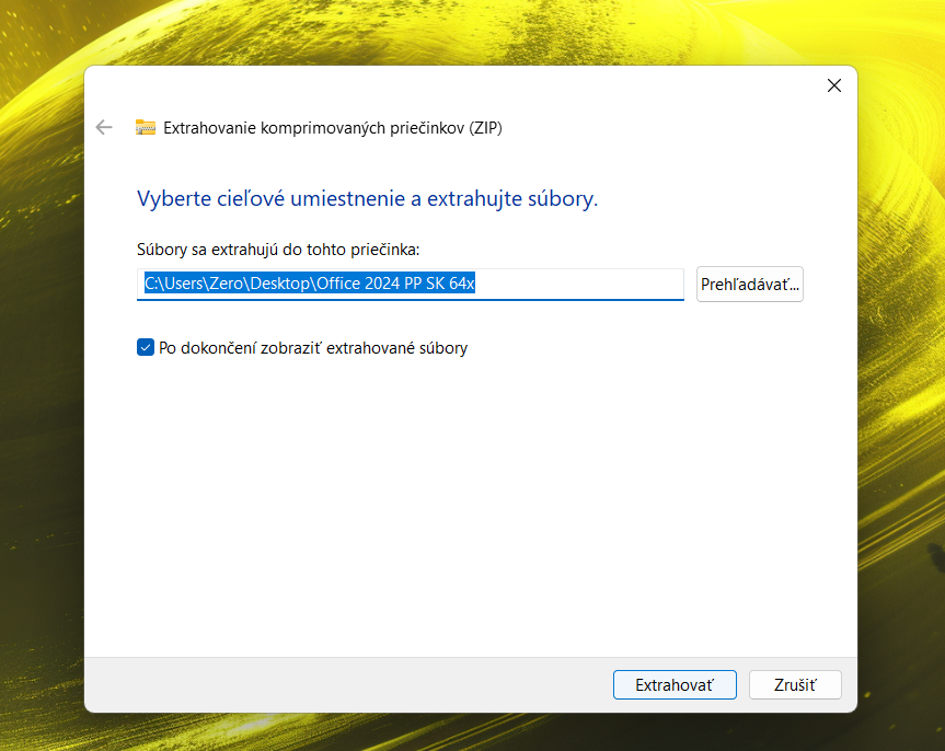 Office 2024 PP rozbalit 2